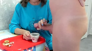 Milf granny drinks coffee more cum forbid ,big dick effectively millstone