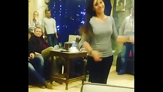 arab girl sparking with friends nearby cafe