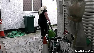 Stranger fucks hot chubby blonde