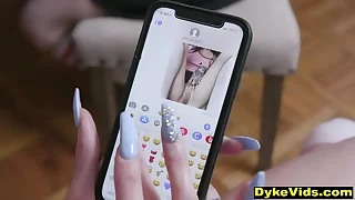 Teen lesbian step-sisters have sexual connection behind dad's back