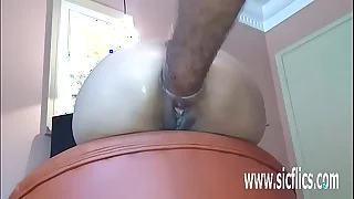 Extreme anal fisting plus huge dildo insertions