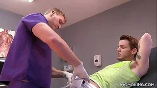 Gay doctor sucking not present his pulling patient