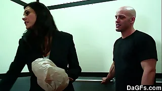 Horny milf gets banged with reference to dramatize expunge elevator