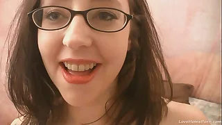 nerdy amateur brunette gets down increased by dirty